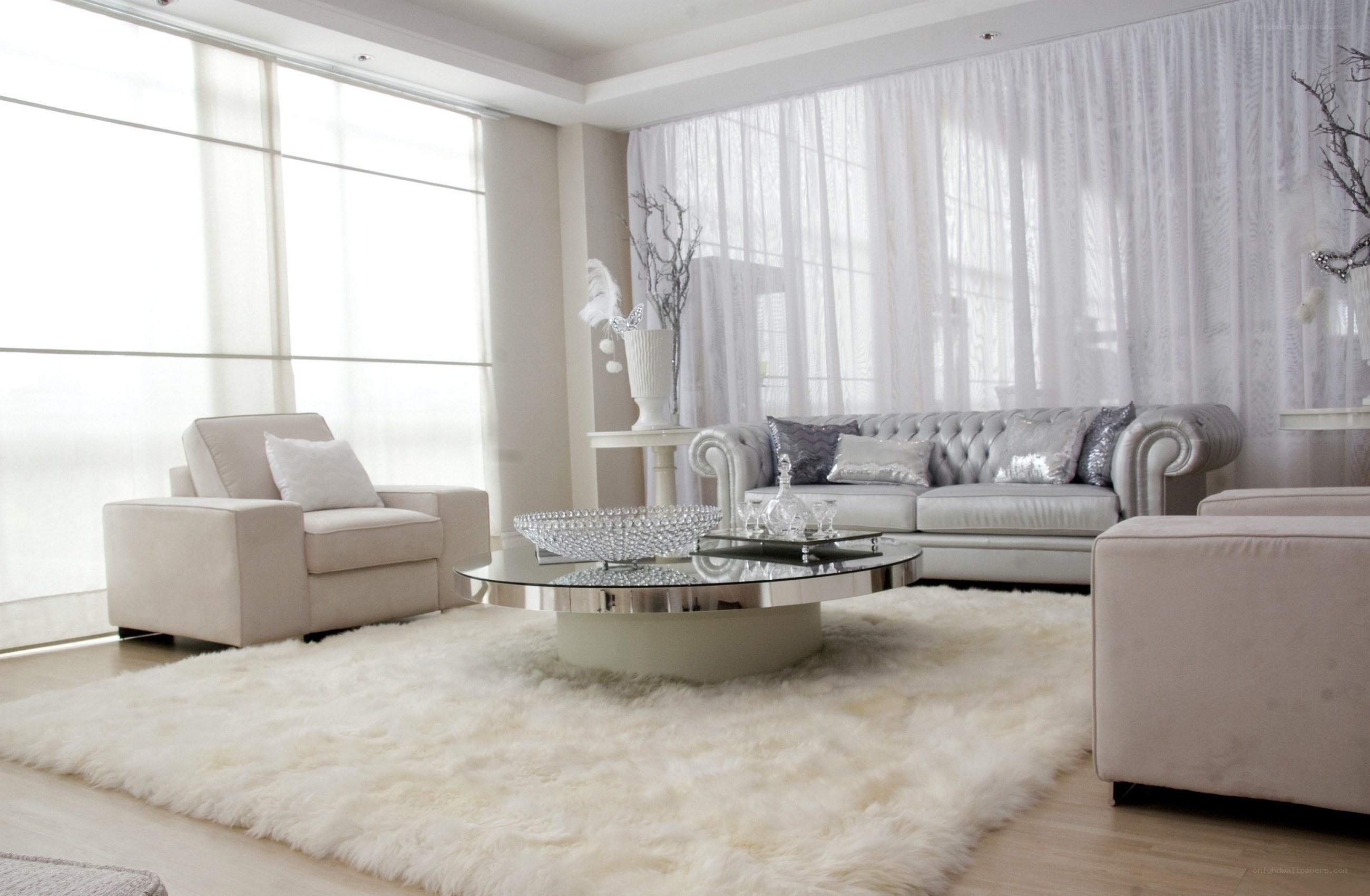 Modern white living room