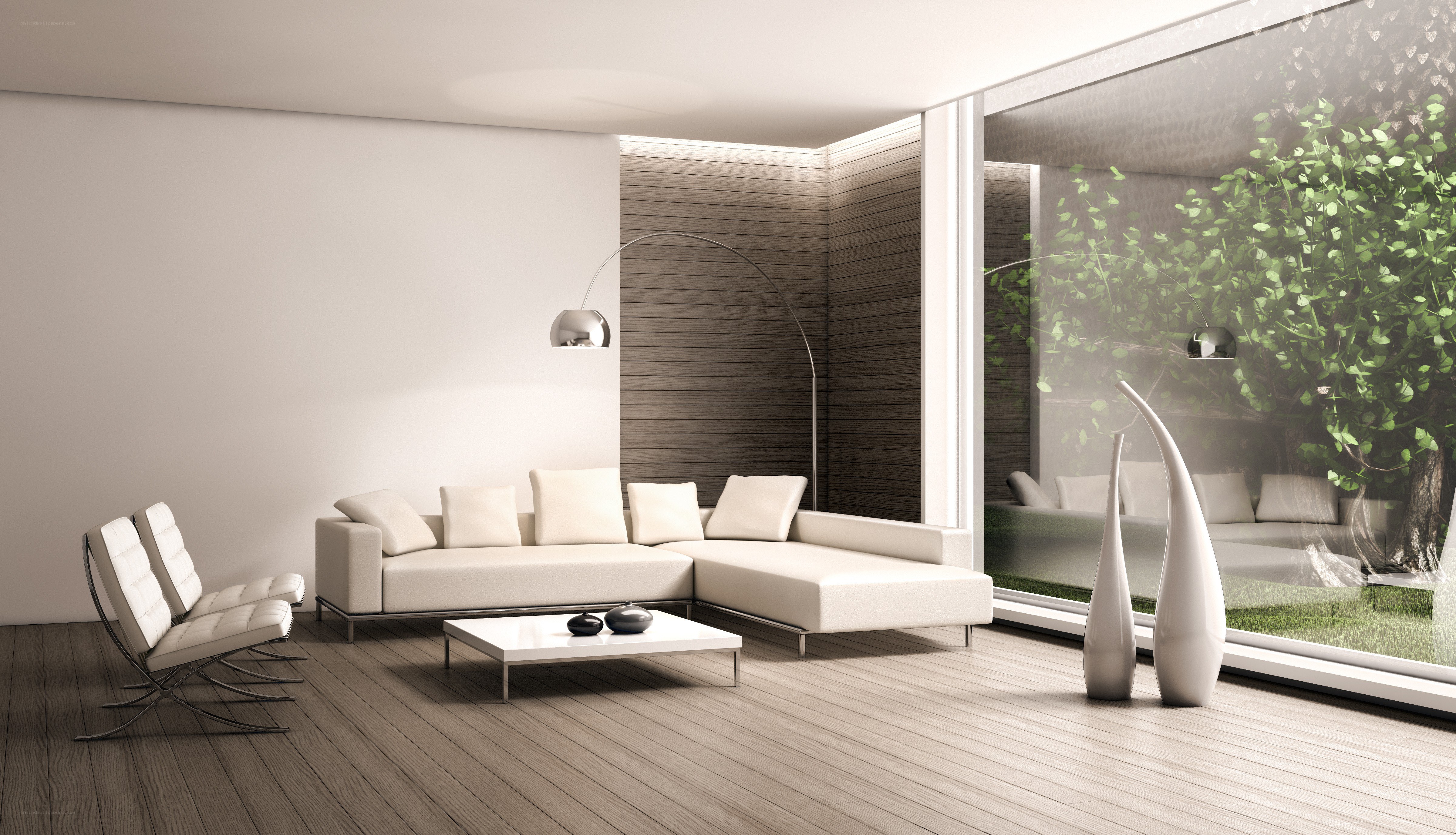 Modern white living room