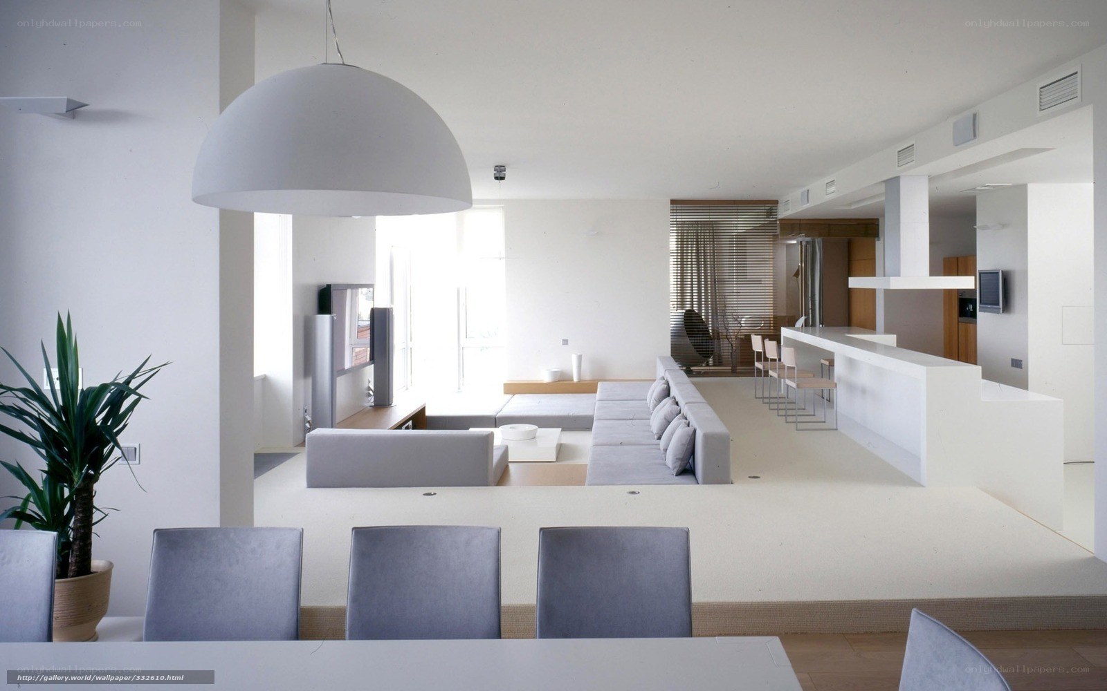 Modern white living room