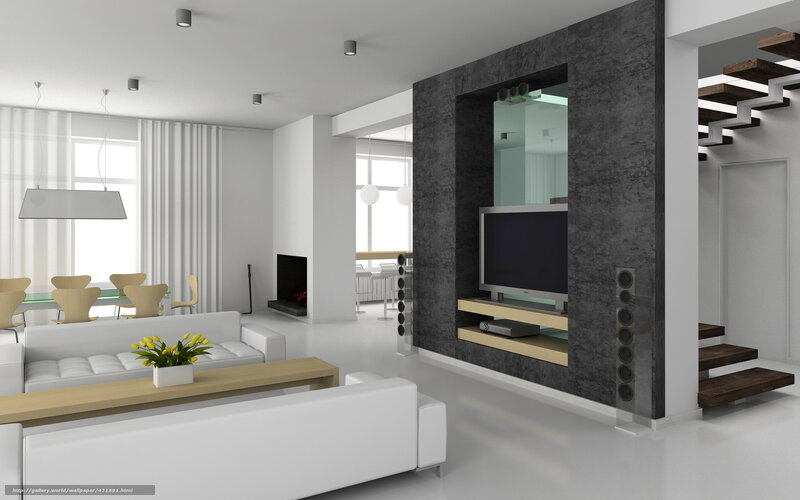 Modern white living room interior