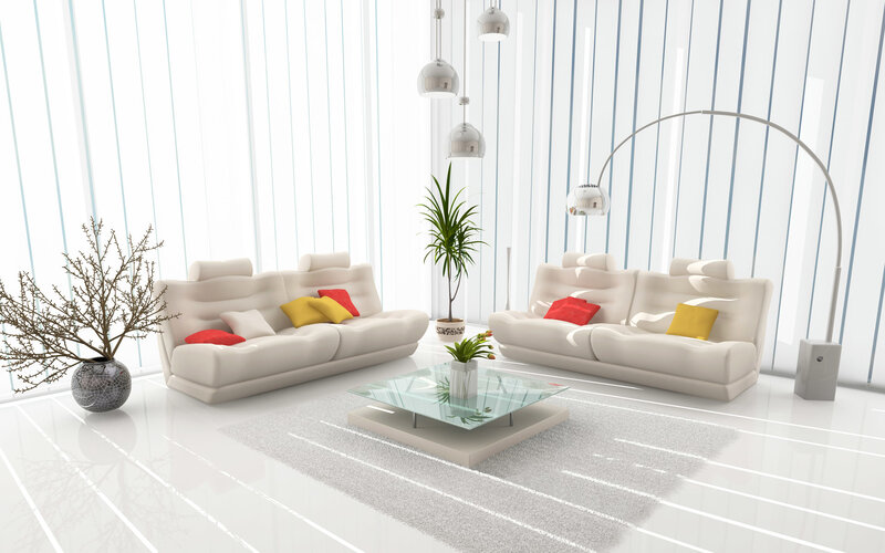 Modern White Living Room — Serene