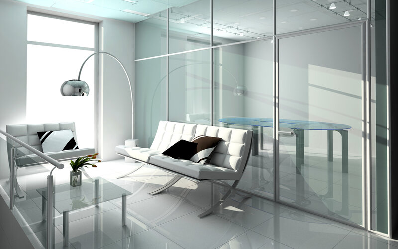 Modern white lounge interior