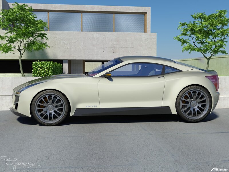 Modern white sports car