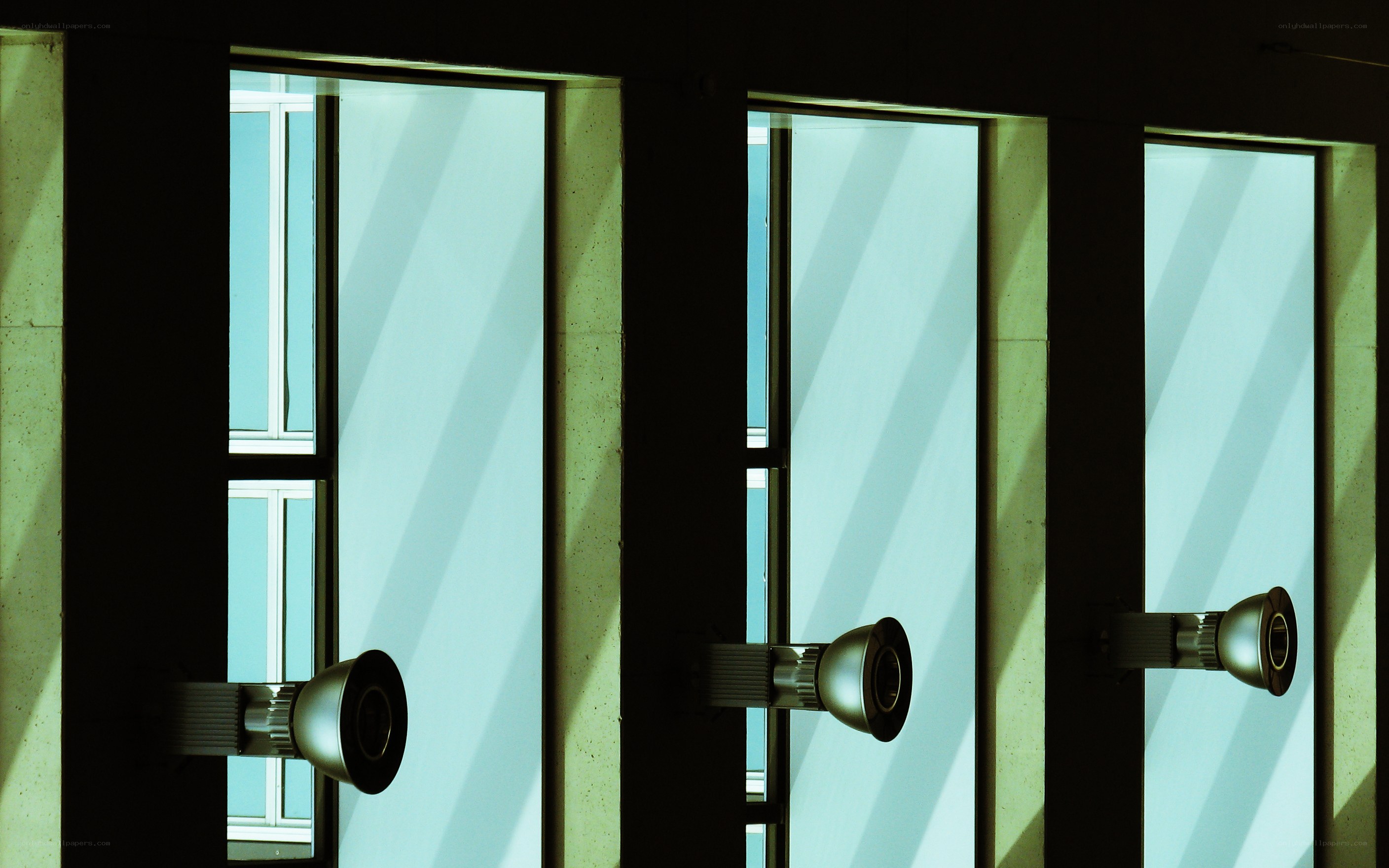 modern windows with light patterns