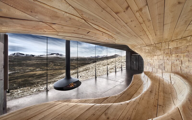 Modern wooden viewing room