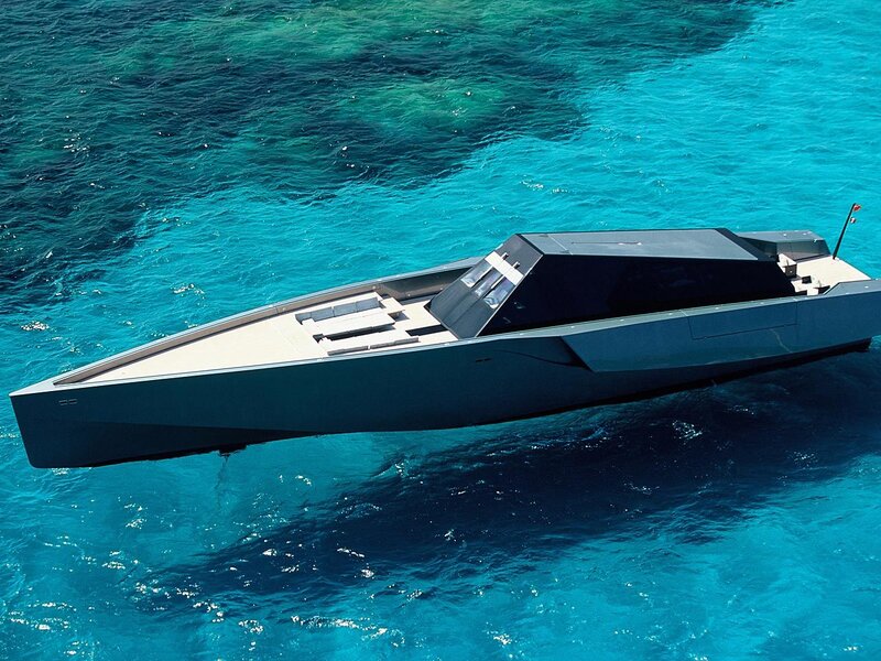 Modern yacht on turquoise water