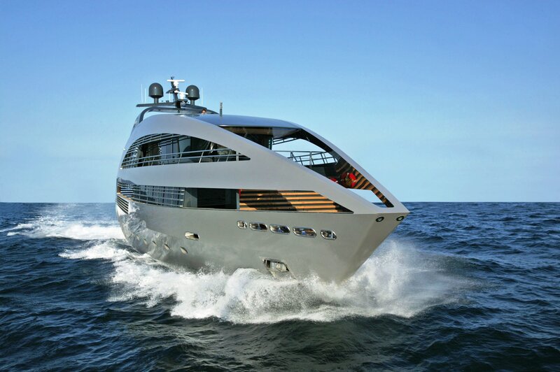 Modern Yacht on Water