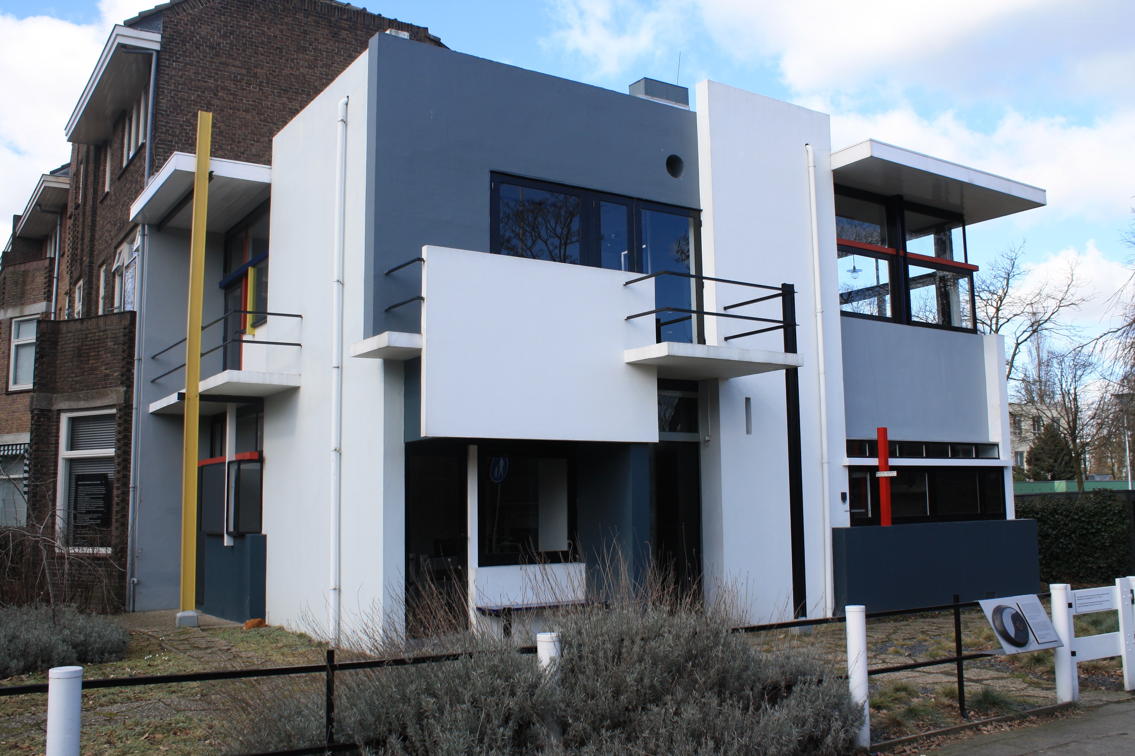 modernist house with geometric design