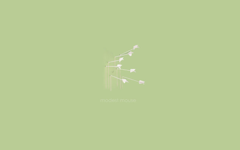 Modest Mouse logo on green