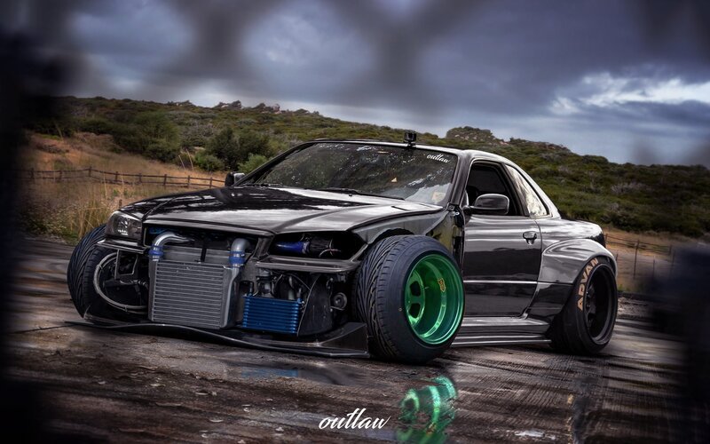 Modified Black Car — Dramatic