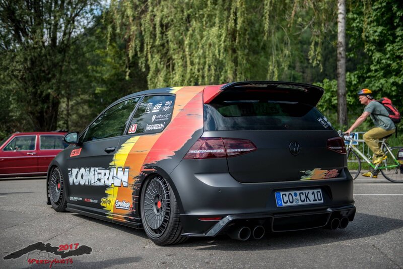 Modified Black Hatchback