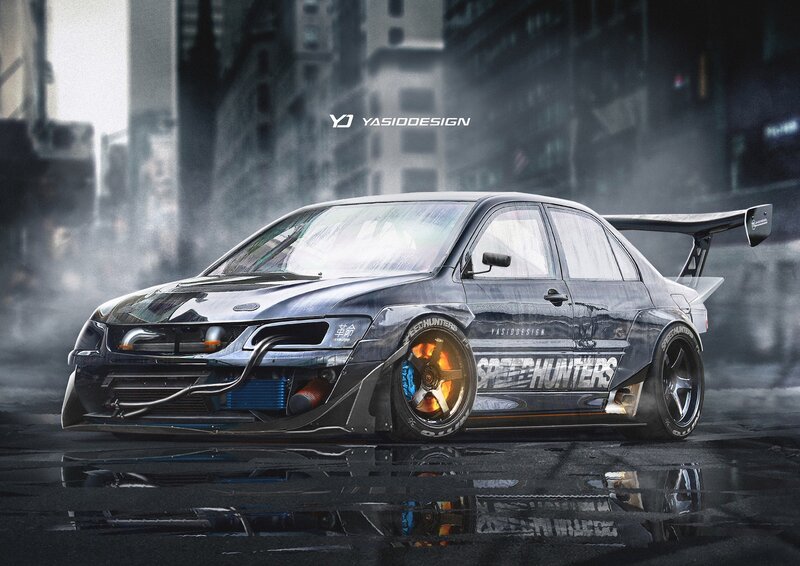 Modified Black Sedan