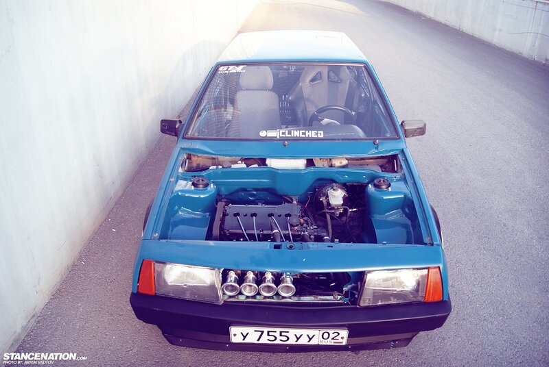 Modified Blue Car — Dramatic