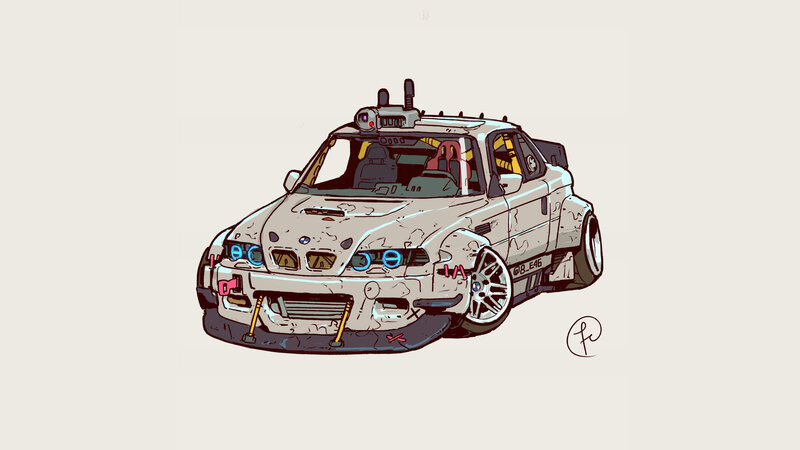 Modified BMW Car — Gray