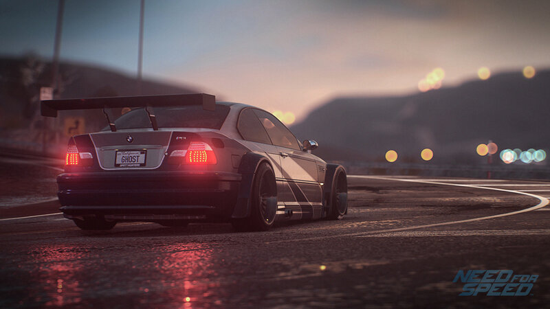 Modified BMW on Wet Road