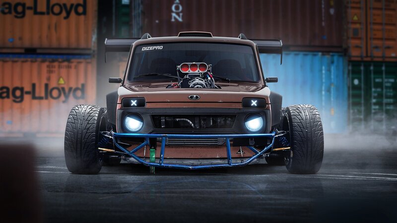 Modified Brown Car — Dramatic