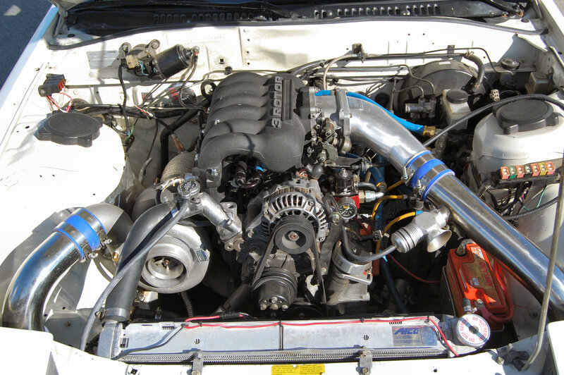 Modified Car Engine — White