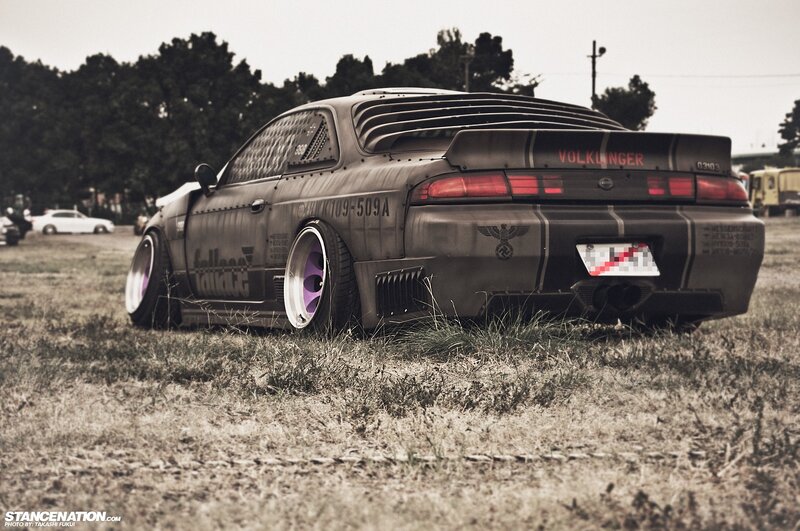 Modified Car in Field — Gray