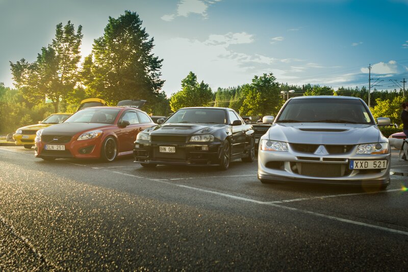 Modified Cars in Parking Lot