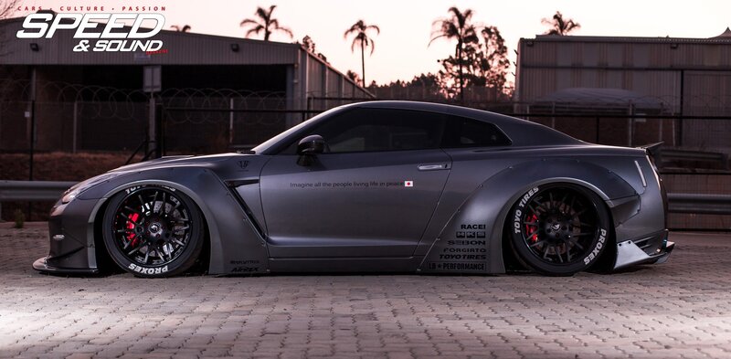 Modified Gray Sports Car — Dramatic, Sunset, Photograph