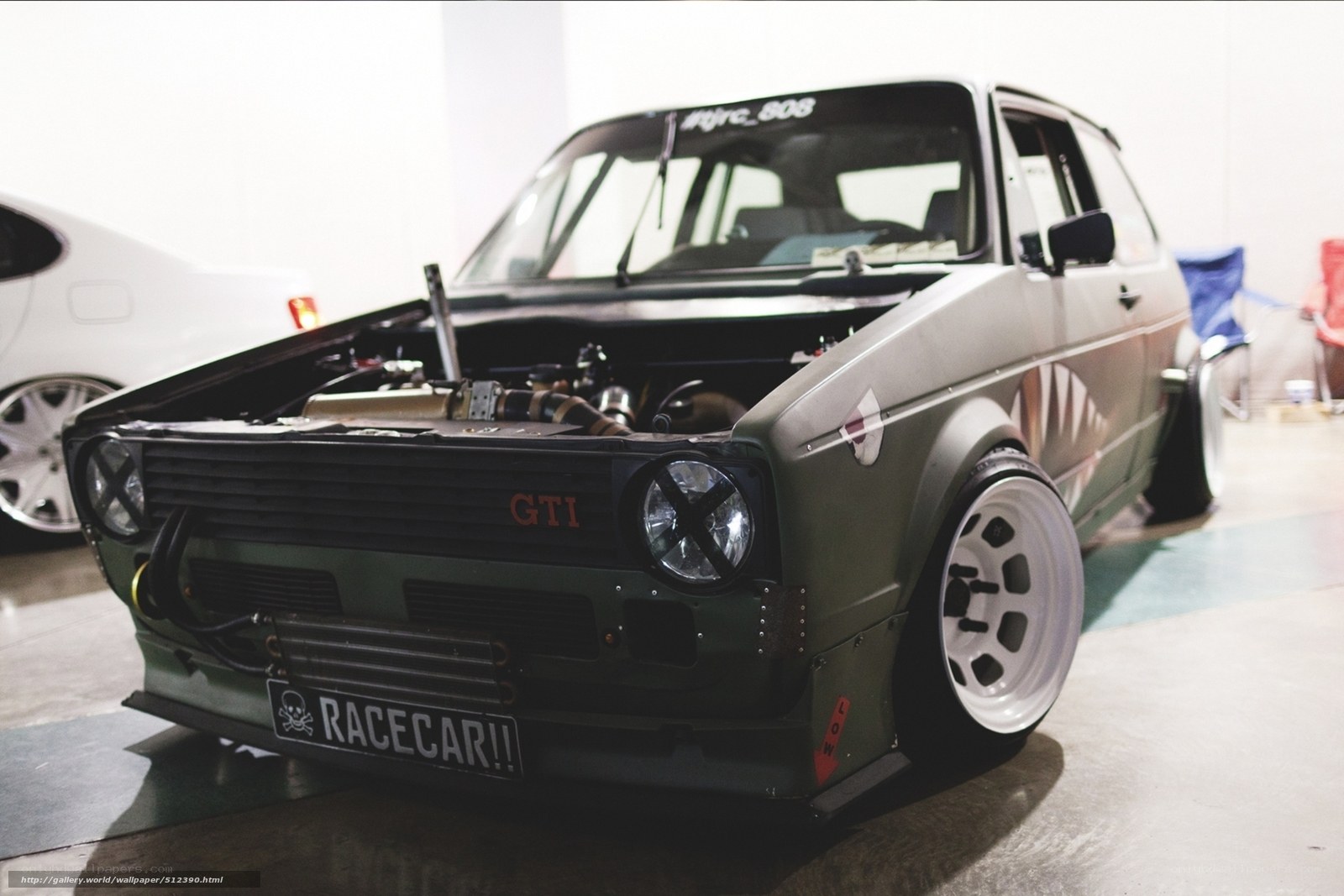 Modified green GTI race car