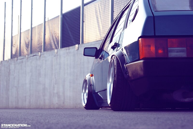 Modified Hatchback Car — Blue