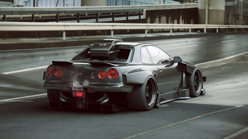 Modified Nissan GT-R — Gray