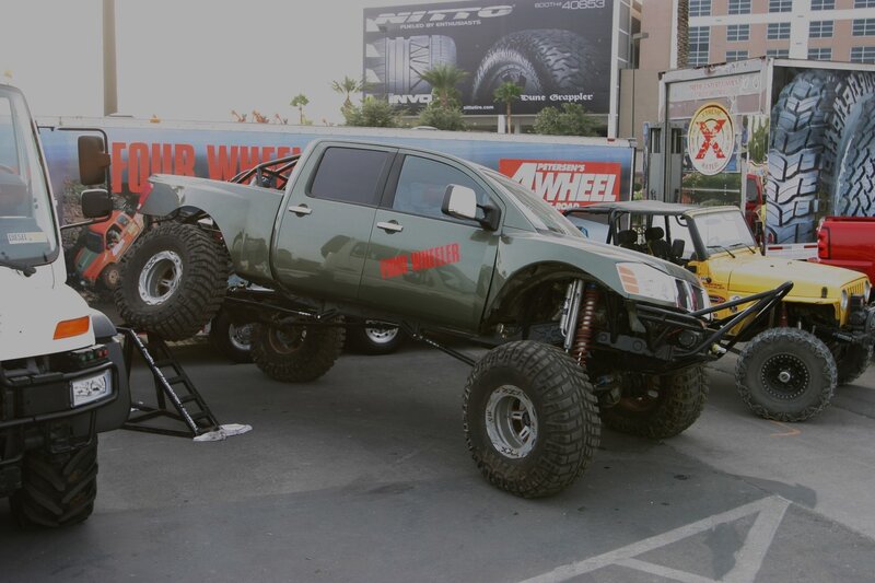 Modified pickup truck on display