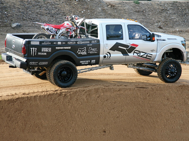 Modified Pickup Truck — White, Outdoor