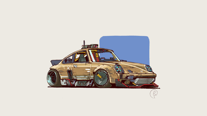 Modified Race Car — Tan