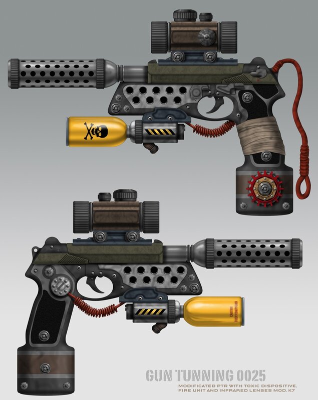Modified sci-fi pistol design