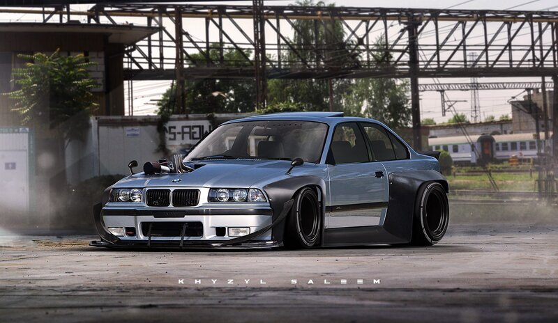 Modified Silver BMW Car