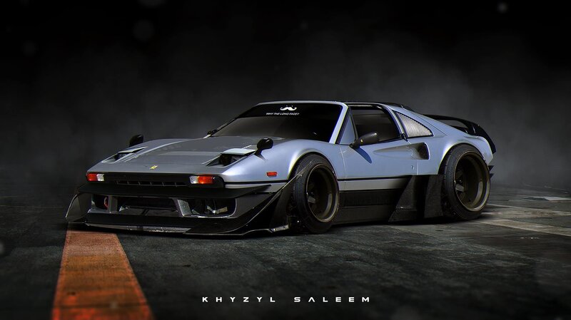 Modified Silver Sports Car — Dramatic, Night