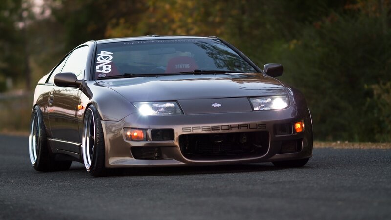 Modified Silver Sports Car — Dramatic, Sunset