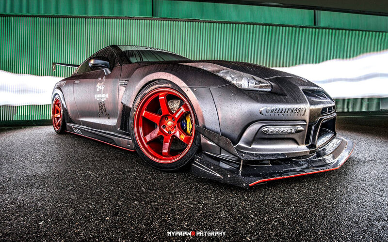 Modified Sports Car — Black, Dramatic, Photograph