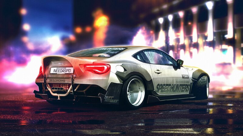 Modified Sports Car — Black, Dramatic