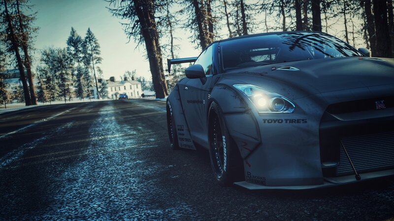 Modified Sports Car — Gray, Dramatic, Winter, 3d Render