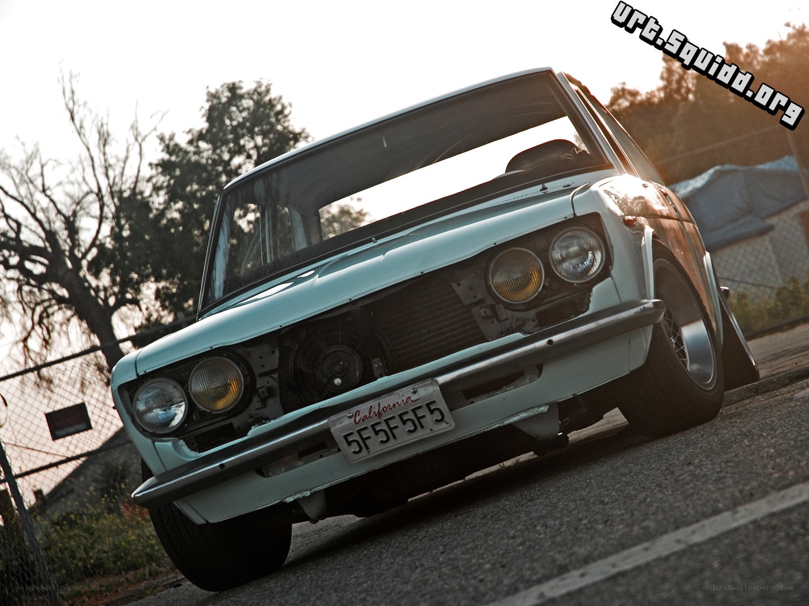 modified vintage car front view