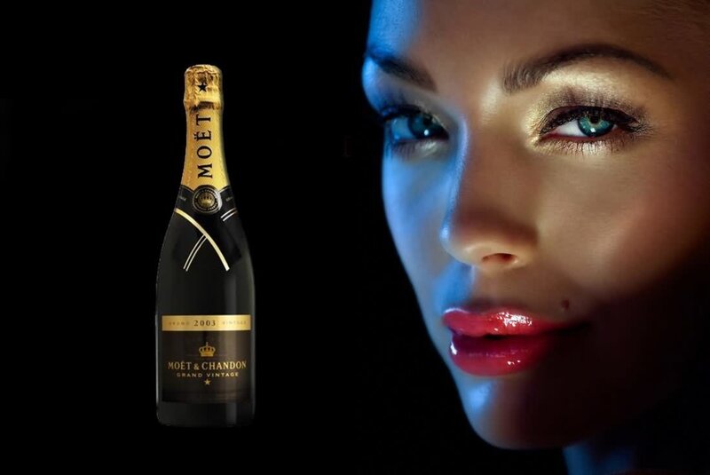 Moet Champagne and Woman