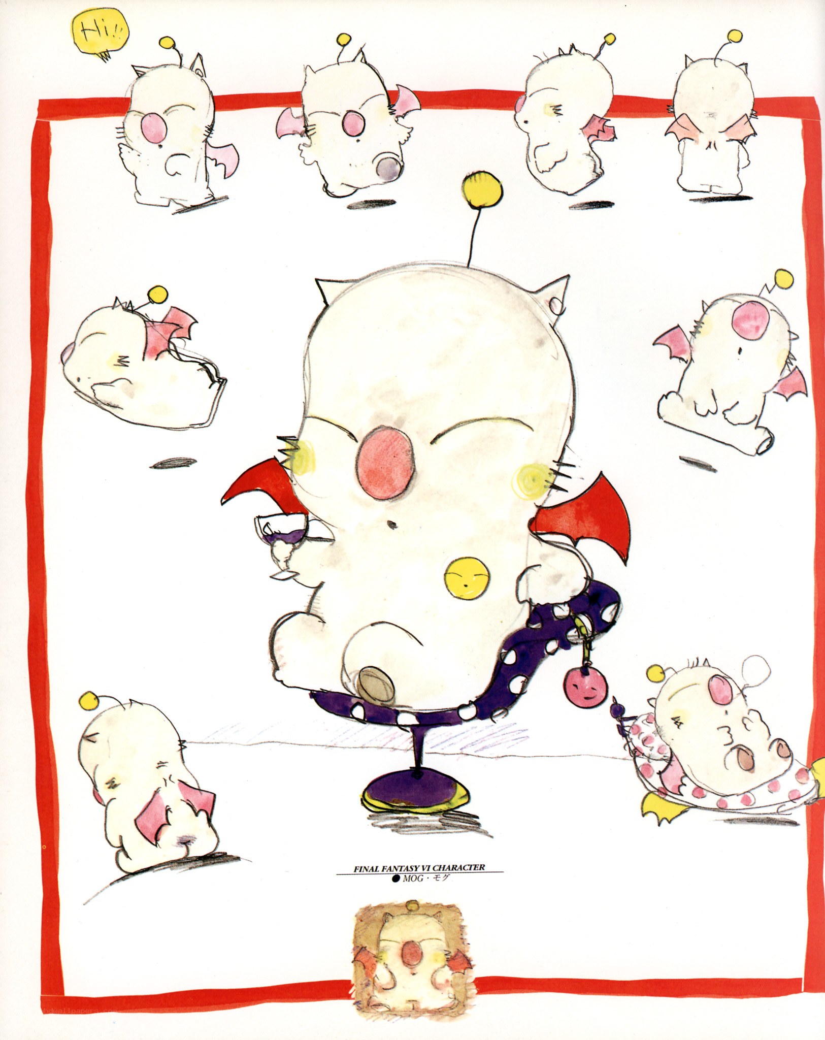 Mog character designs from Final Fantasy VI