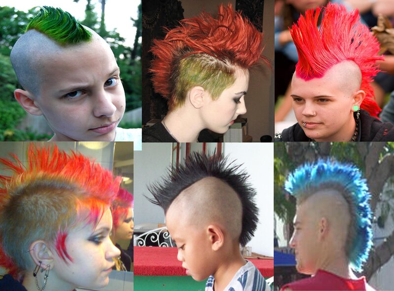 mohawk hairstyles collage