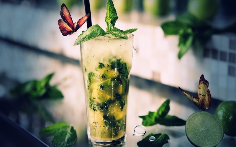 Mojito Cocktail with Butterfly
