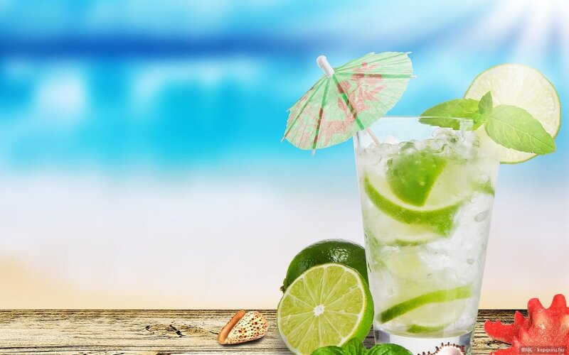 Mojito Drink on Wood