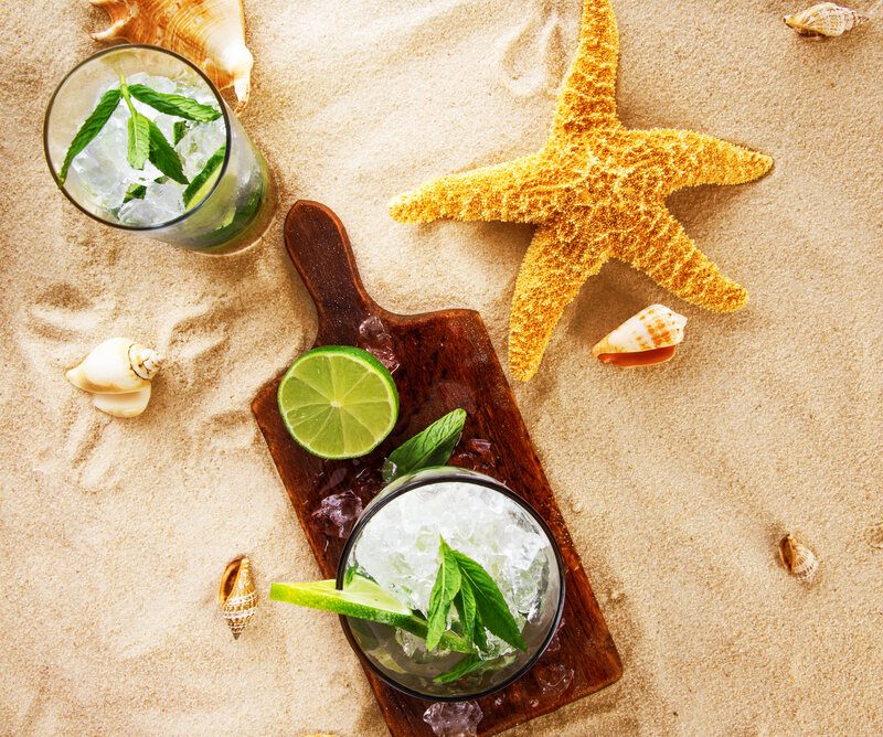 Mojito Drinks on Sand