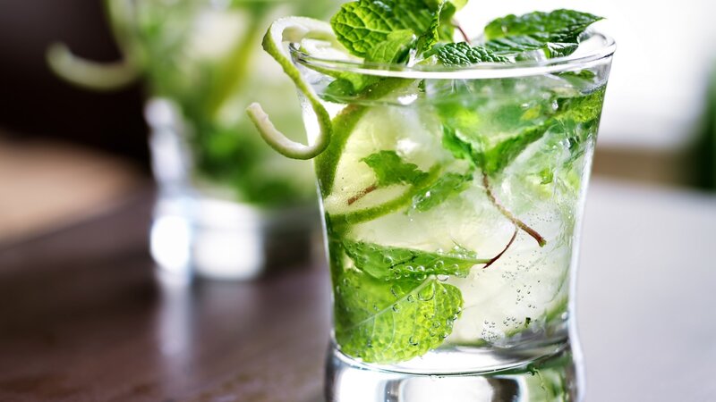 Mojito in Glass — Green, Refreshing, Photograph, Mint