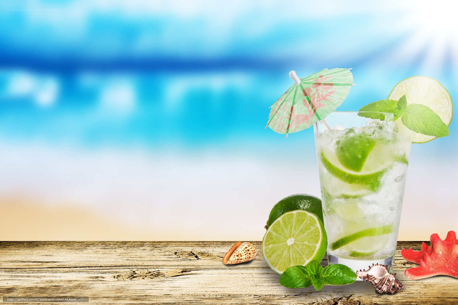 Mojito on a beach