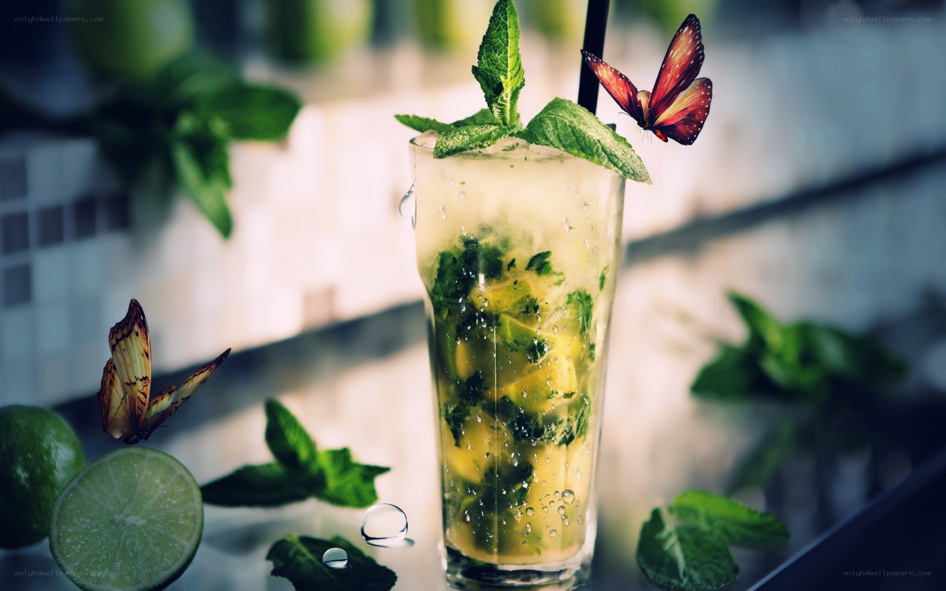 Mojito with butterflies