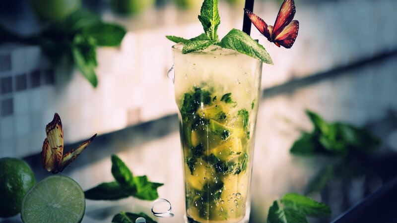 Mojito with butterflies