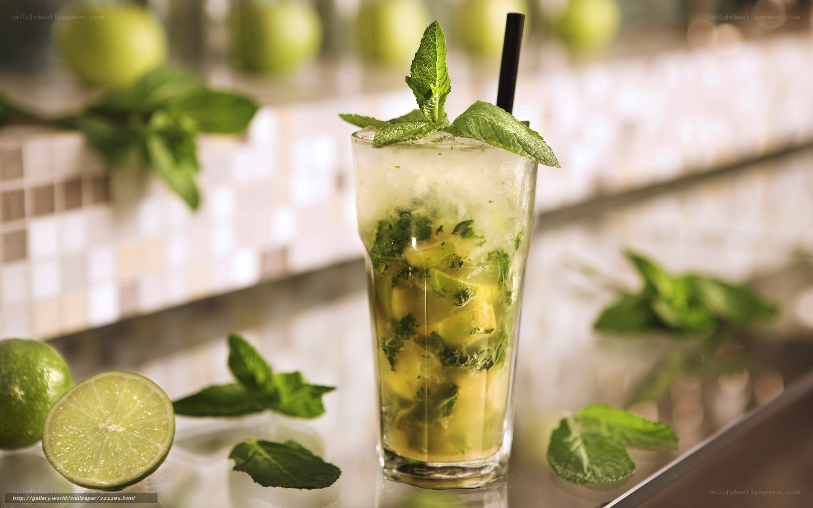 Mojito with mint and lime