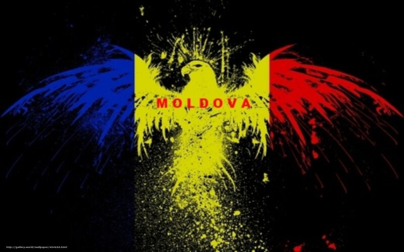 Moldova flag with eagle